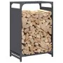Anthrazit-Holzträger 44x28x65 cm Kaltgewalzter Stahl von , Brennholztaschen und -halter - Ref: Foro24-864197, Preis: 51,84 €,...