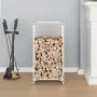Weißer Holzstapel 40x30x80 cm Kaltgewalzter Stahl von , Brennholztaschen und -halter - Ref: Foro24-864226, Preis: 57,83 €, Ra...