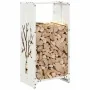 Weißer Holzstapel 40x30x80 cm Kaltgewalzter Stahl von , Brennholztaschen und -halter - Ref: Foro24-864226, Preis: 57,83 €, Ra...