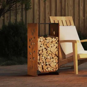 Holzregal 40x30x80 cm aus Cortenstahl von , Brennholztaschen und -halter - Ref: Foro24-864224, Preis: 54,24 €, Rabatt: %