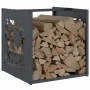 Anthracite firewood holder 40x40x40 cm Cold rolled steel by , Firewood bags and holders - Ref: Foro24-864251, Price: 45,21 €,...