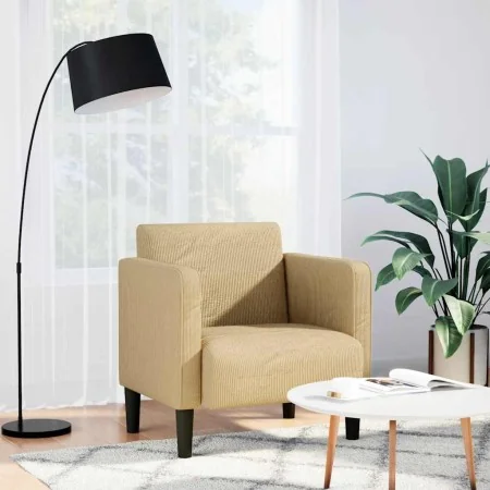 Armchair with light green-gray corduroy fabric armrests 54 cm by , Armchairs - Ref: Foro24-4100519, Price: 120,23 €, Discount: %