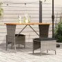 3-piece garden dining set with gray synthetic rattan cushions by , Garden sets - Ref: Foro24-4104136, Price: 193,16 €, Discou...