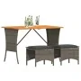 3-teiliges Garten-Esszimmer-Set mit grauen Polstern aus synthetischem Rattan. von , Gartensets - Ref: Foro24-4104136, Preis: ...