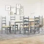 7-teiliges Esszimmer-Set Panama aus massivem grauem Kiefernholz. von , Möbelsets für Küchen und Esszimmer - Ref: Foro24-33452...