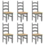 Panama 7-piece dining set made of solid gray pine wood by , Furniture sets for kitchens and dining rooms - Ref: Foro24-334521...