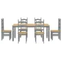 Panama 7-piece dining set made of solid gray pine wood by , Furniture sets for kitchens and dining rooms - Ref: Foro24-334521...