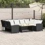 Gartensofas 3-teilig und Kissen aus schwarzem Kunststoff-Rattan von , Gartensets - Ref: Foro24-3365328, Preis: 622,33 €, Raba...