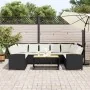 3-piece garden sofas and black synthetic rattan cushions by , Garden sets - Ref: Foro24-3365328, Price: 622,33 €, Discount: %