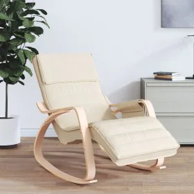 Cremefarbener Stoff-Schaukelstuhl von , Schaukelstühle - Ref: Foro24-352448, Preis: 143,63 €, Rabatt: %