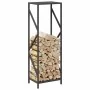 Leñero negro 34x25x100 cm Acero laminado en frío de , Bolsas y soportes de leña - Ref: Foro24-864323, Precio: 51,82 €, Descue...
