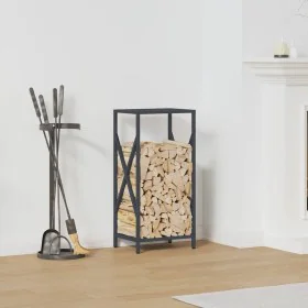 Anthrazit-Holzträger 34x25x70 cm Kaltgewalzter Stahl von , Brennholztaschen und -halter - Ref: Foro24-864321, Preis: 43,69 €,...