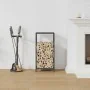 Anthracite firewood holder 34x25x70 cm Cold rolled steel by , Firewood bags and holders - Ref: Foro24-864321, Price: 43,69 €,...