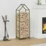 Olivengrüner Holzstapel 40x25x120 cm Kaltgewalzter Stahl von , Brennholztaschen und -halter - Ref: Foro24-864302, Preis: 50,3...