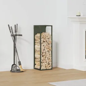 Olivengrüner Holzstapel 25x25x80 cm Kaltgewalzter Stahl von , Brennholztaschen und -halter - Ref: Foro24-864266, Preis: 43,26...