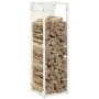 White firewood holder 25x25x80 cm Cold rolled steel by , Firewood bags and holders - Ref: Foro24-864264, Price: 43,26 €, Disc...