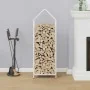 White firewood rack 40x25x120 cm Cold rolled steel by , Firewood bags and holders - Ref: Foro24-864300, Price: 50,36 €, Disco...
