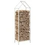 White firewood rack 40x25x120 cm Cold rolled steel by , Firewood bags and holders - Ref: Foro24-864300, Price: 50,36 €, Disco...