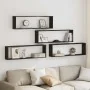 Würfelregale für die Wand, 4 Stück, Schwarz-Eiche, 100x15x30 cm. von , Regale und Regale - Ref: Foro24-862059, Preis: 64,37 €...