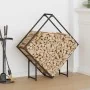 Schwarzer Holzstapel 100x25x100 cm Kaltgewalzter Stahl von , Brennholztaschen und -halter - Ref: Foro24-864287, Preis: 36,22 ...