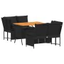 Garden sofa set with 3-piece black synthetic rattan cushions by , Garden sets - Ref: Foro24-3365342, Price: 417,63 €, Discoun...