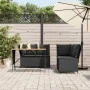 Gartensofagarnitur mit Kissen, 3-teilig, aus schwarzem Kunststoffrattan. von , Gartensets - Ref: Foro24-3365342, Preis: 417,6...