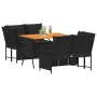 Garden sofa set with 3-piece black synthetic rattan cushions by , Garden sets - Ref: Foro24-3365342, Price: 417,63 €, Discoun...