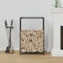 Black firewood rack 60x28x90 cm Cold rolled steel by , Firewood bags and holders - Ref: Foro24-864211, Price: 59,48 €, Discou...