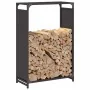 Black firewood rack 60x28x90 cm Cold rolled steel by , Firewood bags and holders - Ref: Foro24-864211, Price: 59,48 €, Discou...