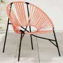 Garden chair in the shape of an egg made of synthetic rattan in orange and black. by , Garden chairs - Ref: Foro24-4009291, P...