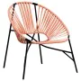 Garden chair in the shape of an egg made of synthetic rattan in orange and black. by , Garden chairs - Ref: Foro24-4009291, P...