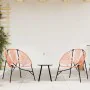 Garden chair in the shape of an egg made of synthetic rattan in orange and black. by , Garden chairs - Ref: Foro24-4009291, P...