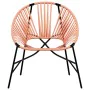Garden chair in the shape of an egg made of synthetic rattan in orange and black. by , Garden chairs - Ref: Foro24-4009291, P...