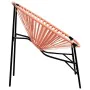 Garden chair in the shape of an egg made of synthetic rattan in orange and black. by , Garden chairs - Ref: Foro24-4009291, P...