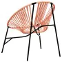 Garden chair in the shape of an egg made of synthetic rattan in orange and black. by , Garden chairs - Ref: Foro24-4009291, P...