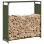 Olive green firewood rack 90x28x90 cm Cold rolled steel by , Firewood bags and holders - Ref: Foro24-864218, Price: 64,19 €, ...