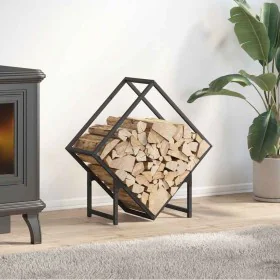 Leñero negro 60x25x60 cm Acero laminado en frío de , Bolsas y soportes de leña - Ref: Foro24-864279, Precio: 27,64 €, Descuen...