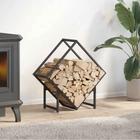 Schwarzer Holzträger 60x25x60 cm aus kaltgewalztem Stahl von , Brennholztaschen und -halter - Ref: Foro24-864279, Preis: 27,6...