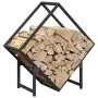 Schwarzer Holzträger 60x25x60 cm aus kaltgewalztem Stahl von , Brennholztaschen und -halter - Ref: Foro24-864279, Preis: 28,4...