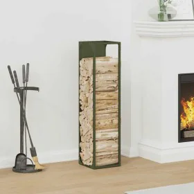 Olivengrüner Holzstapel 25x25x100 cm Kaltgewalzter Stahl von , Brennholztaschen und -halter - Ref: Foro24-864270, Preis: 51,4...