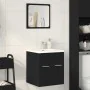 Zweiteiliges Badezimmermöbelset aus schwarzem Eichenholz - Ingenieurholz von , Badezimmermöbel - Ref: Foro24-862038, Preis: 5...
