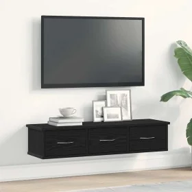 Black oak wall cabinet 88x26x18.5 cm engineered wood by , Shelves and shelves - Ref: Foro24-861994, Price: 64,24 €, Discount: %
