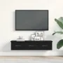 Black oak wall cabinet 88x26x18.5 cm engineered wood by , Shelves and shelves - Ref: Foro24-861994, Price: 64,24 €, Discount: %