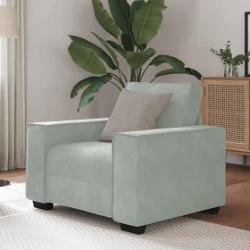 Hellgraues Samtsofa, 60 cm breit. von , Sofas - Ref: Foro24-4105000, Preis: 159,76 €, Rabatt: %