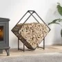 Anthracite firewood rack 80x25x80 cm Cold rolled steel by , Firewood bags and holders - Ref: Foro24-864285, Price: 34,38 €, D...