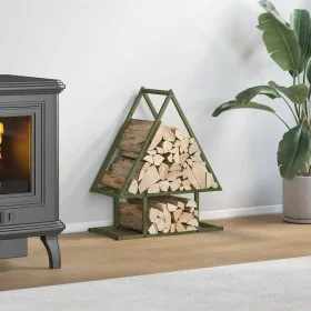 Olivengrüner Holzstapel 50x25x60 cm Kaltgewalzter Stahl von , Brennholztaschen und -halter - Ref: Foro24-864314, Preis: 29,98...