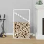 Leñero blanco 60x25x100 cm Acero laminado en frío by , Firewood bags and holders - Ref: Foro24-864328, Price: 42,25 €, Discou...