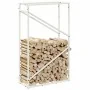 Leñero blanco 60x25x100 cm Acero laminado en frío by , Firewood bags and holders - Ref: Foro24-864328, Price: 42,25 €, Discou...