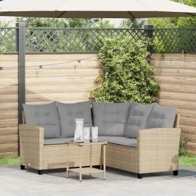 Sofá de jardín en forma de L con mesa y cojines ratán PE beige von , Outdoor-Sofas - Ref: Foro24-4103875, Preis: 307,76 €, Ra...