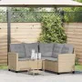 Sofá de jardín en forma de L con mesa y cojines ratán PE beige by , Outdoor sofas - Ref: Foro24-4103875, Price: 307,76 €, Dis...